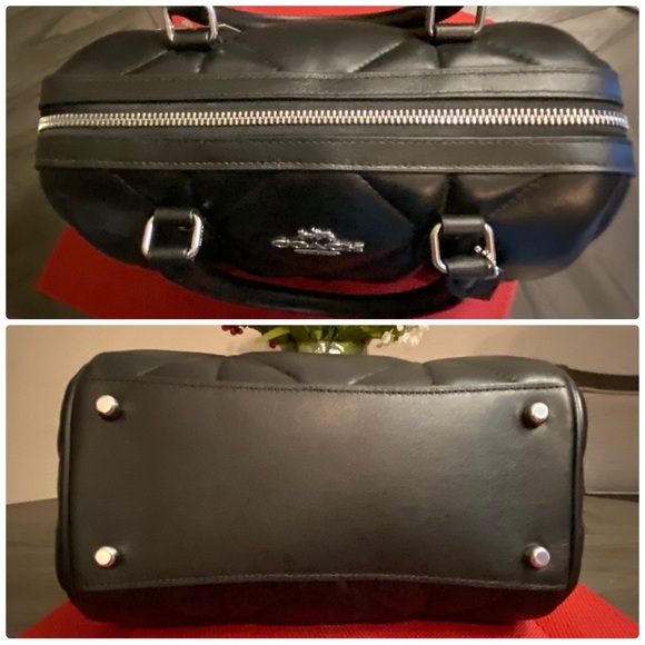 ❤️SOLD❤️NWT Coach Black Rowan Satchel with Puffy Diamond Quilting - Picture 6 of 12